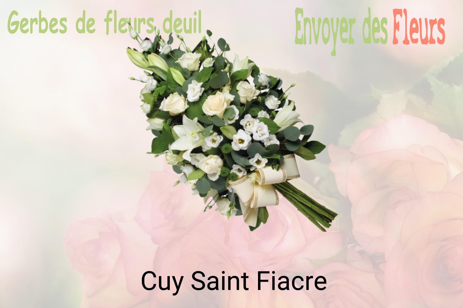 Gerbe de fleurs de deuil livrée à Cuy-Saint-Fiacre